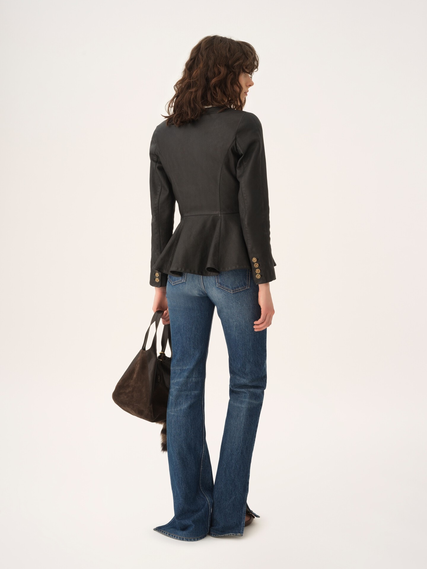 Peplum riding jacket in leather - 5
