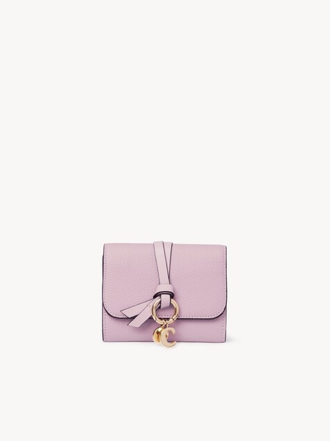 Small Alphabet tri-fold in grained leather