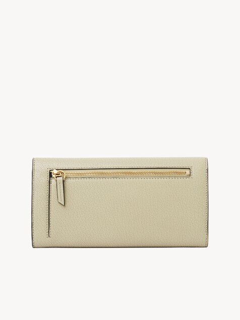 Envelope long wallet with flap in grained leather