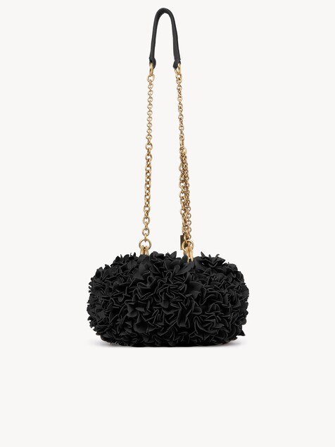 Bolso de hombro Chlo&eacute; Pliss&eacute; con cadena de cuero con flores