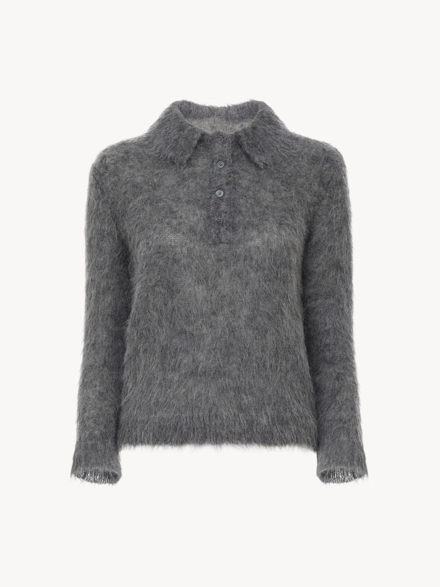 Polo jumper in an alpaca wool-blend knit - 2