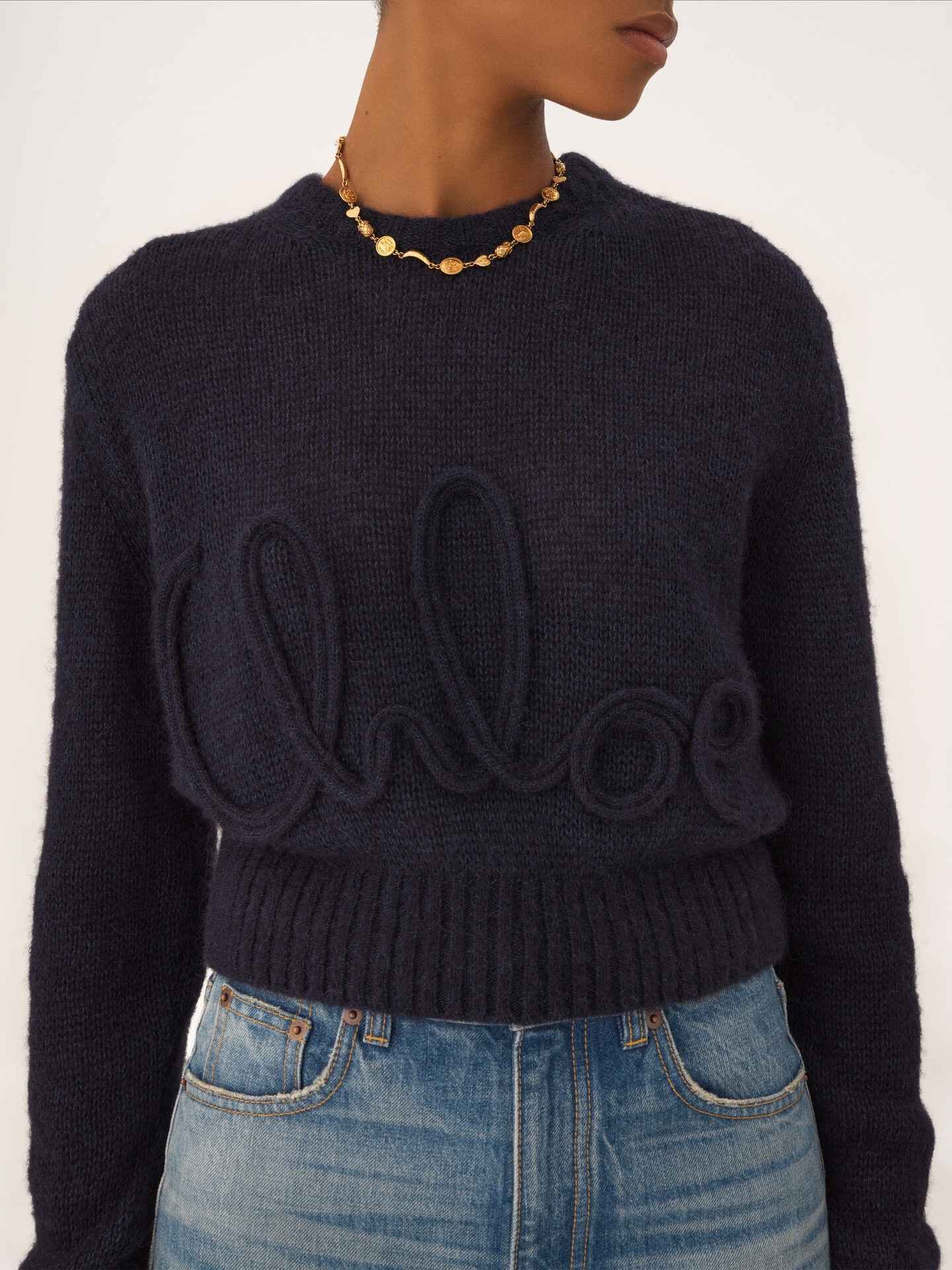 Logo jumper in alpaca wool & silk knit - 6
