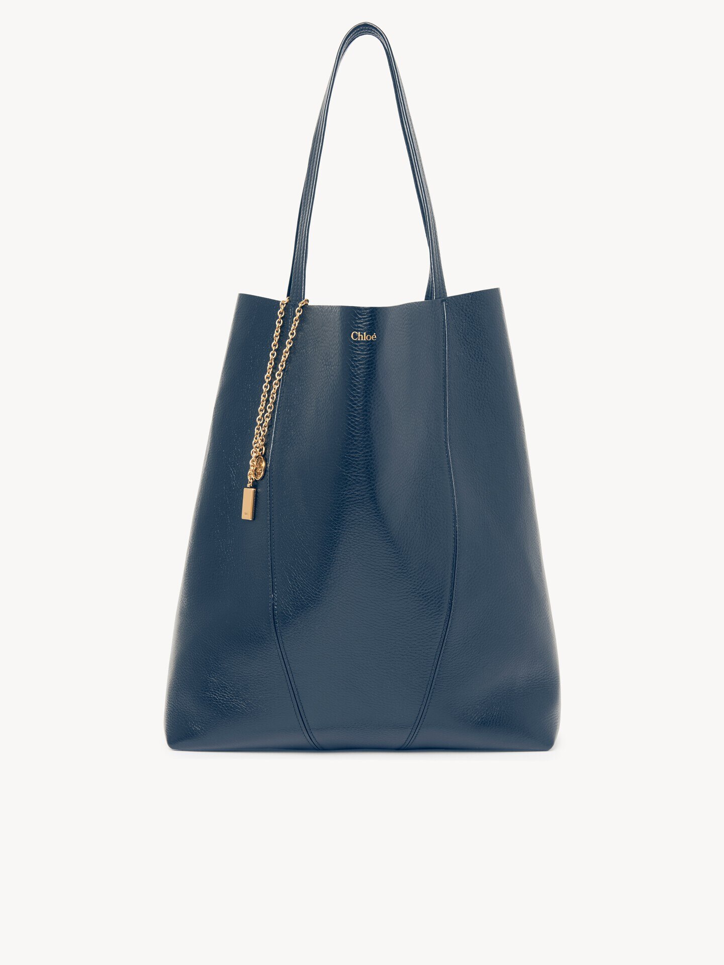 Large Chloé Spin tote bag in grained leather - 1