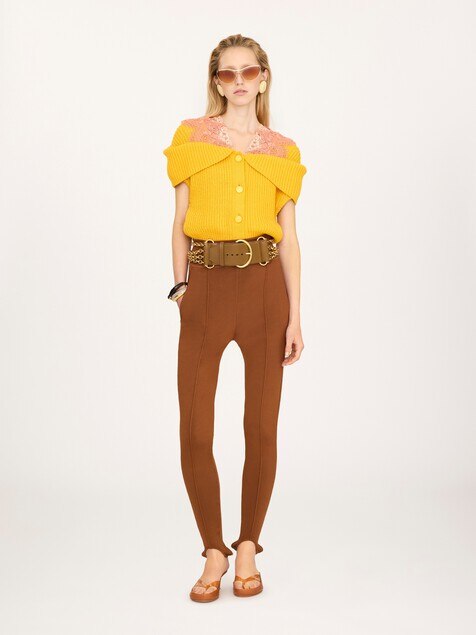 Stirrup trousers in a jacquard knit