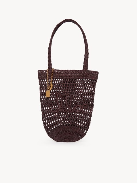 Small Summer Banana tote bag in raffia