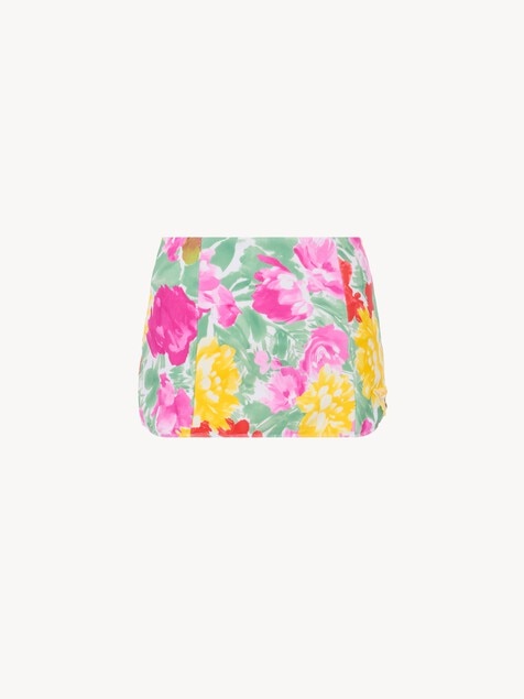 Falda de ba&ntilde;o de talle alto con estampado floral