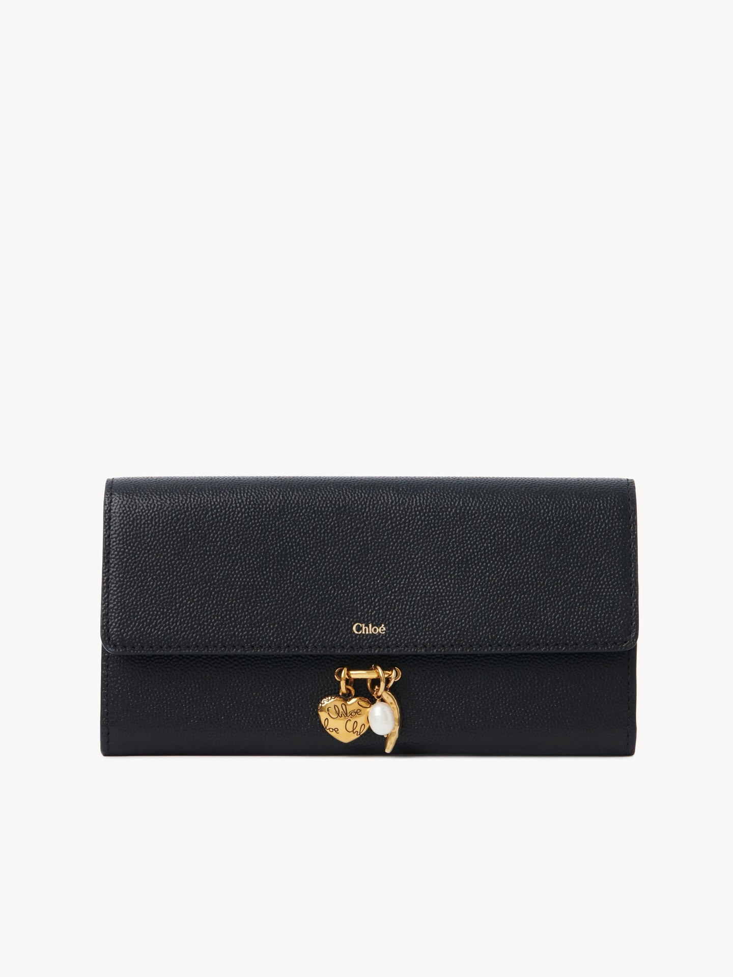 Chloé Charms long wallet with flap in grained leather - 1