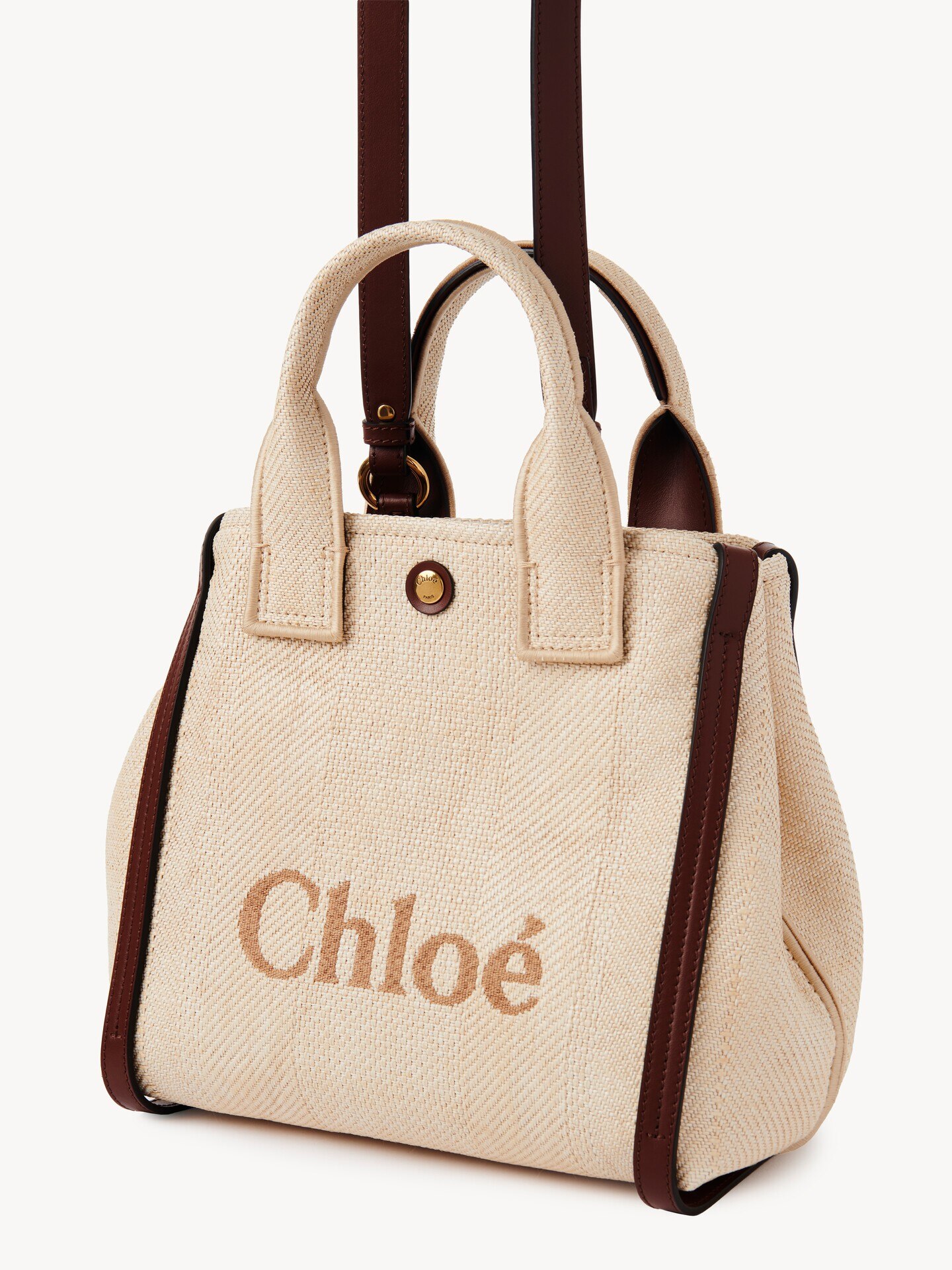 Small Chlo&eacute; Carry tote bag in raffia-effect fibres - 4