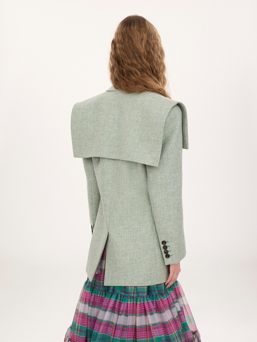 Single-breasted tailored jacket in chin&eacute; wool - 7