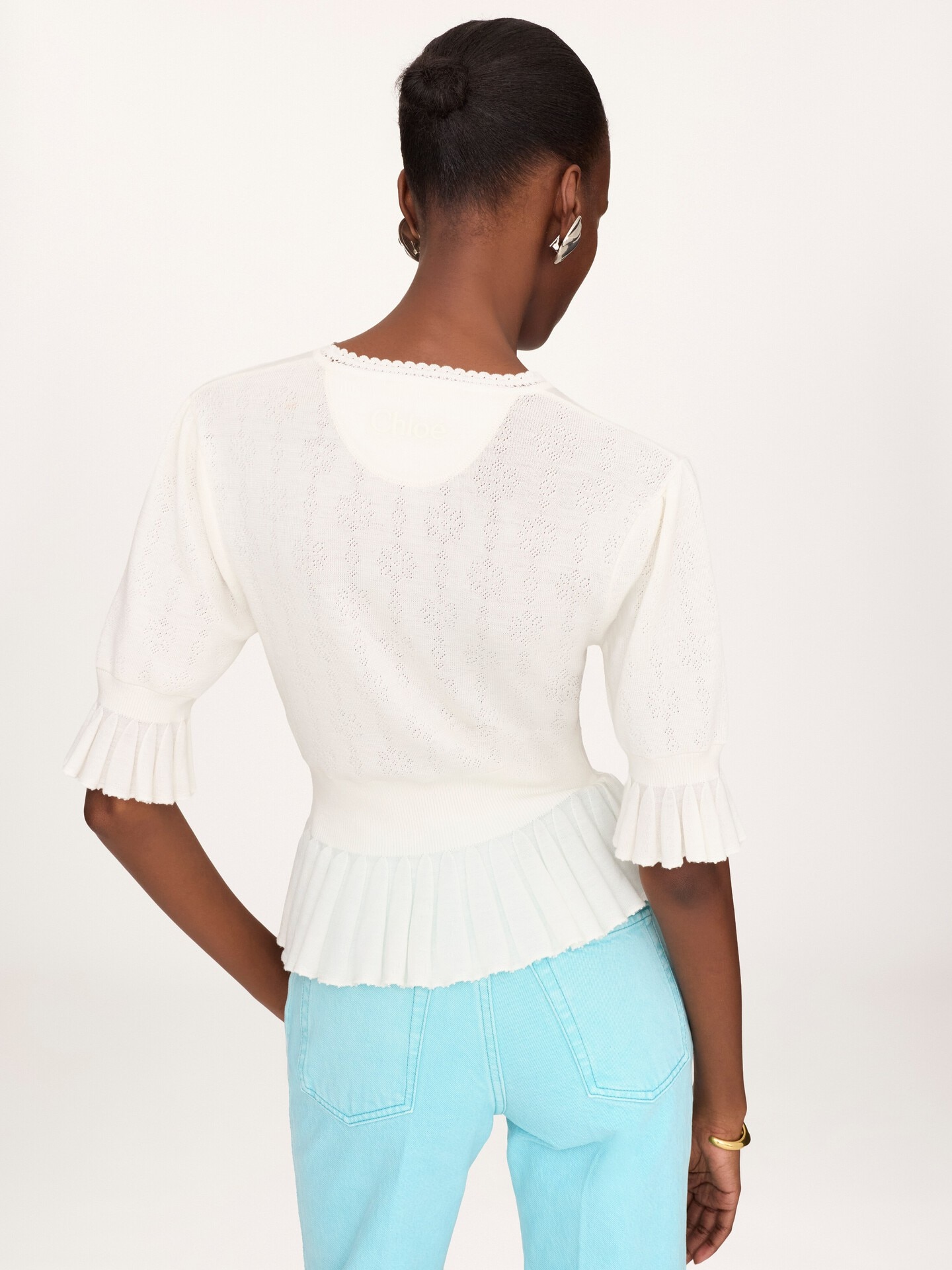 Cropped ruffle jumper in a wool knit - 6