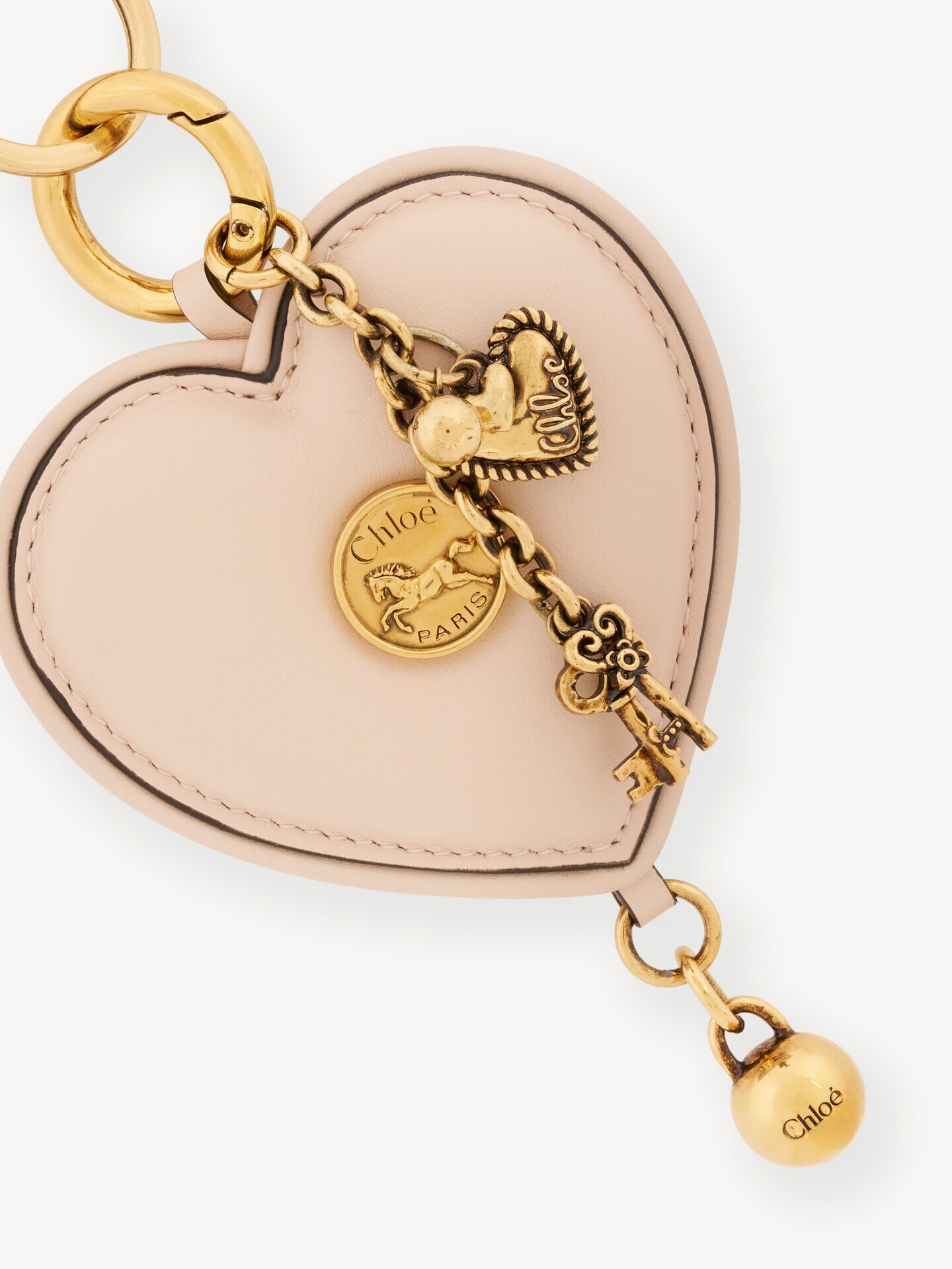 Charm para bolso de Chlo&eacute; Symbols Heart de cuero suave - 3
