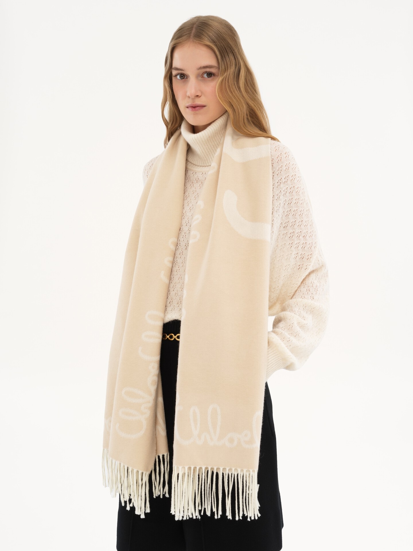 The Chloé Iconic scarf in jacquard wool - 5
