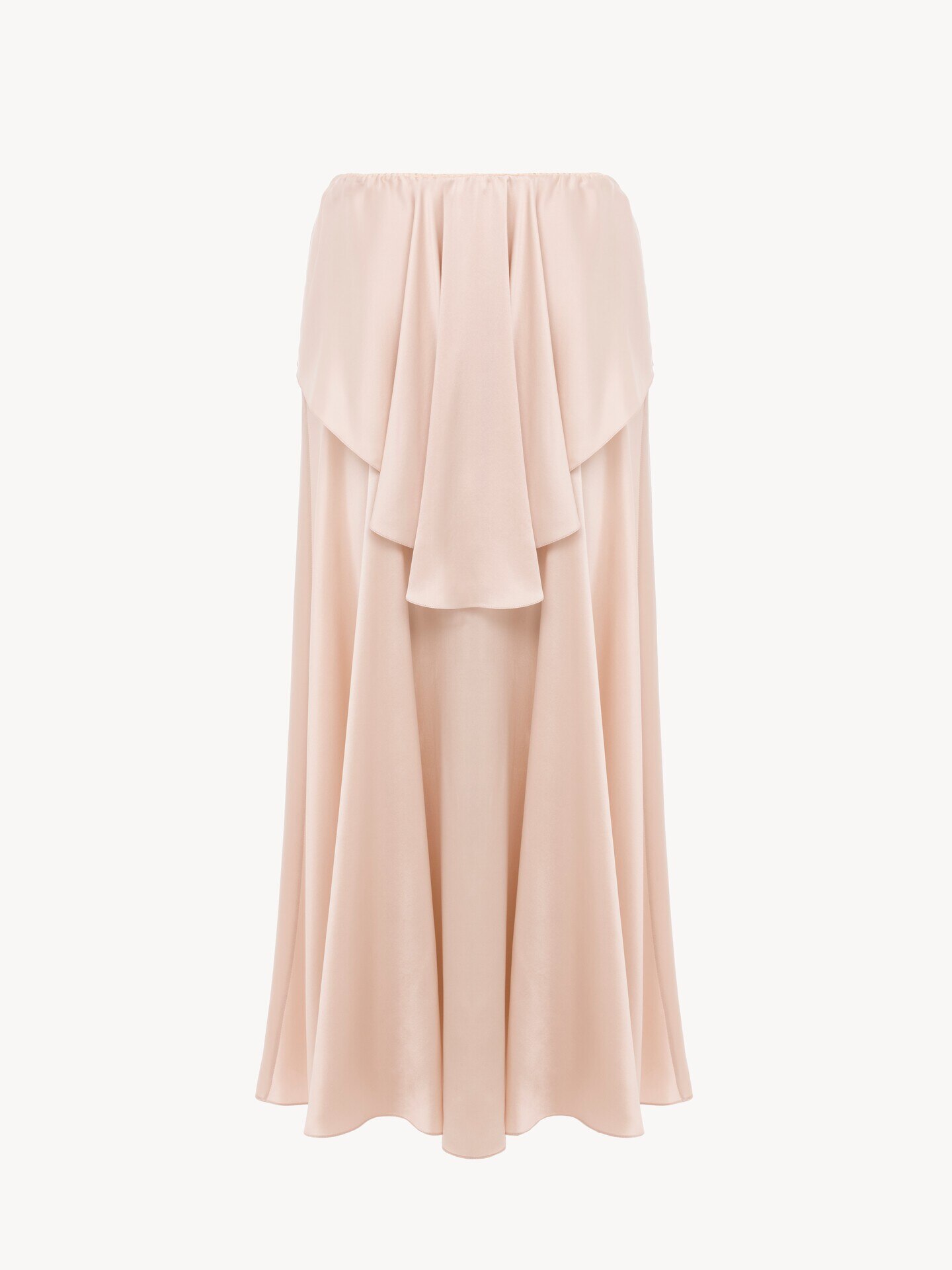 Fluid layered midi skirt in washed silk satin - 2