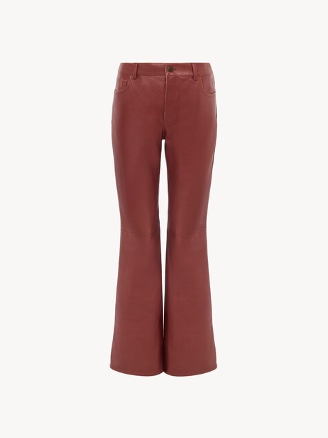Flared trousers in leather