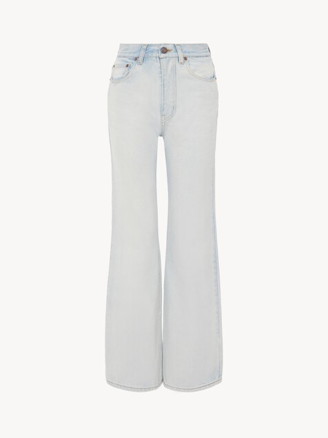 High-rise cropped jeans in denim
