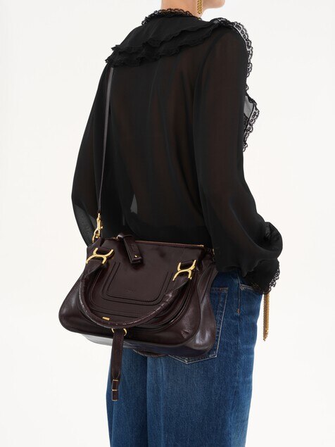 Bolso peque&ntilde;o Marcie de cuero brillante