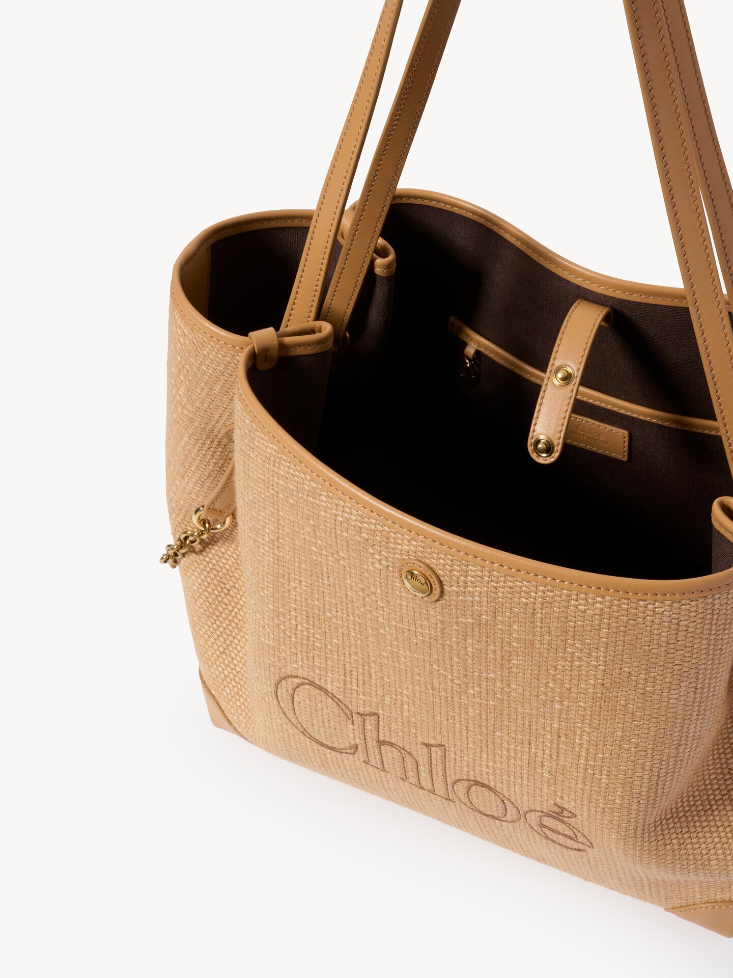 Bolso de doble asa Chlo&eacute; Clover de fibras de efecto rafia - 5
