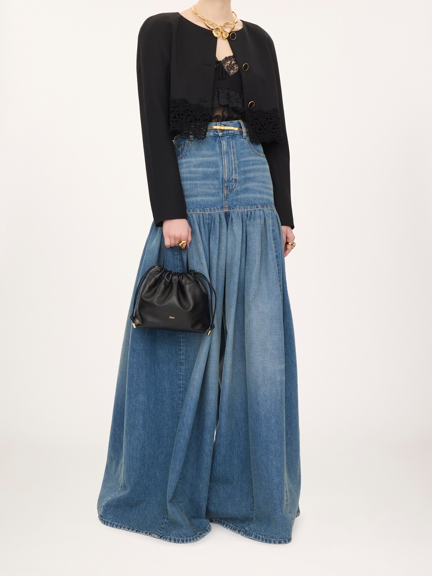Bolso de hombro peque&ntilde;o Chlo&eacute; Icons con cadena de cuero suave - 8