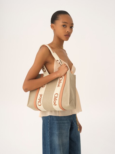 Woody tote bag in linen