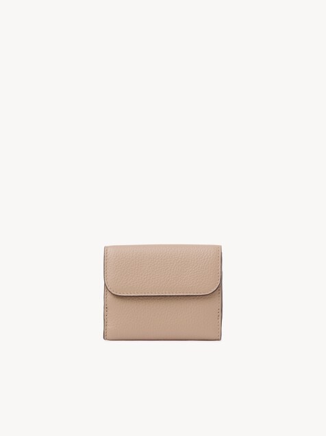 Mini Alphabet tri-fold in grained leather 