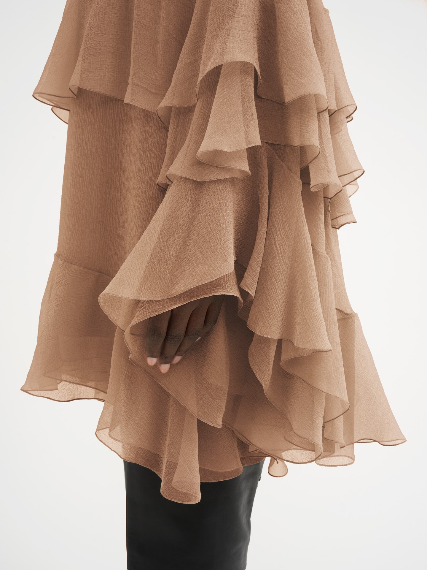 Mini ruffled dress in silk mousseline - 7