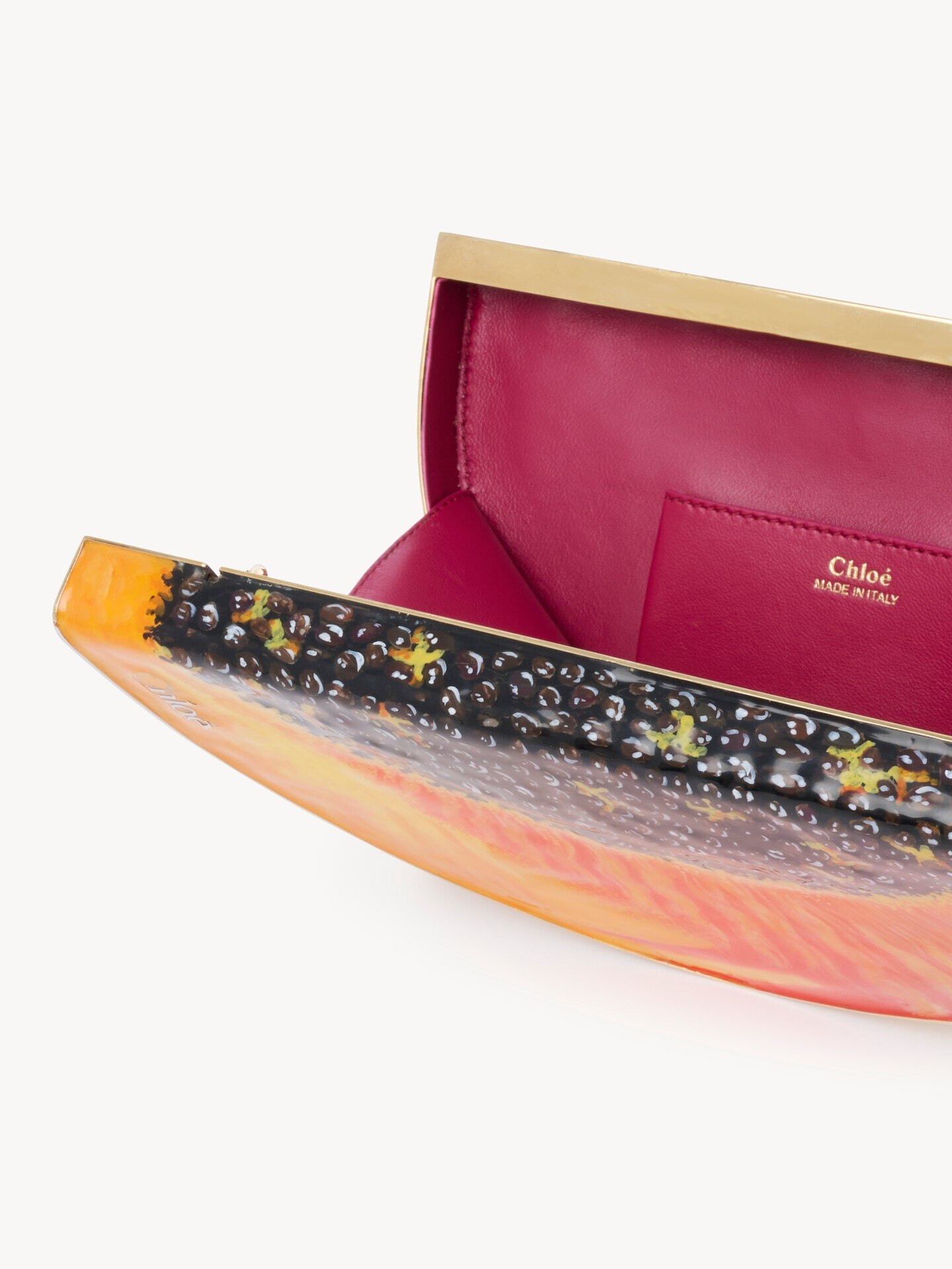 Chlo&eacute; Tropicus Papaya minaudi&egrave;re in brass - 6