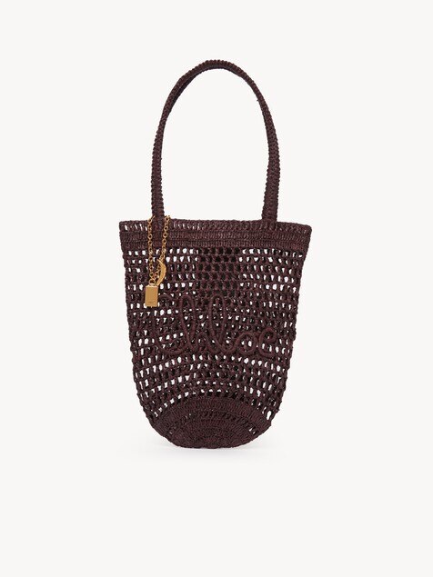 Bolso tote peque&ntilde;o Summer Banana de rafia