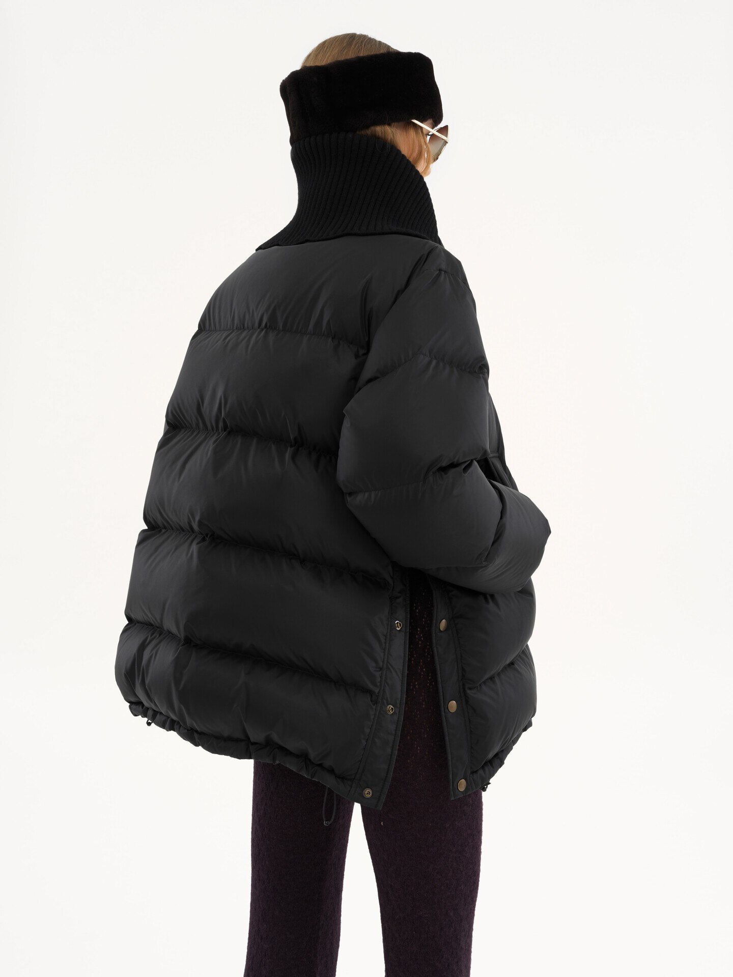 High-neck puffer jacket in shiny nylon - 6