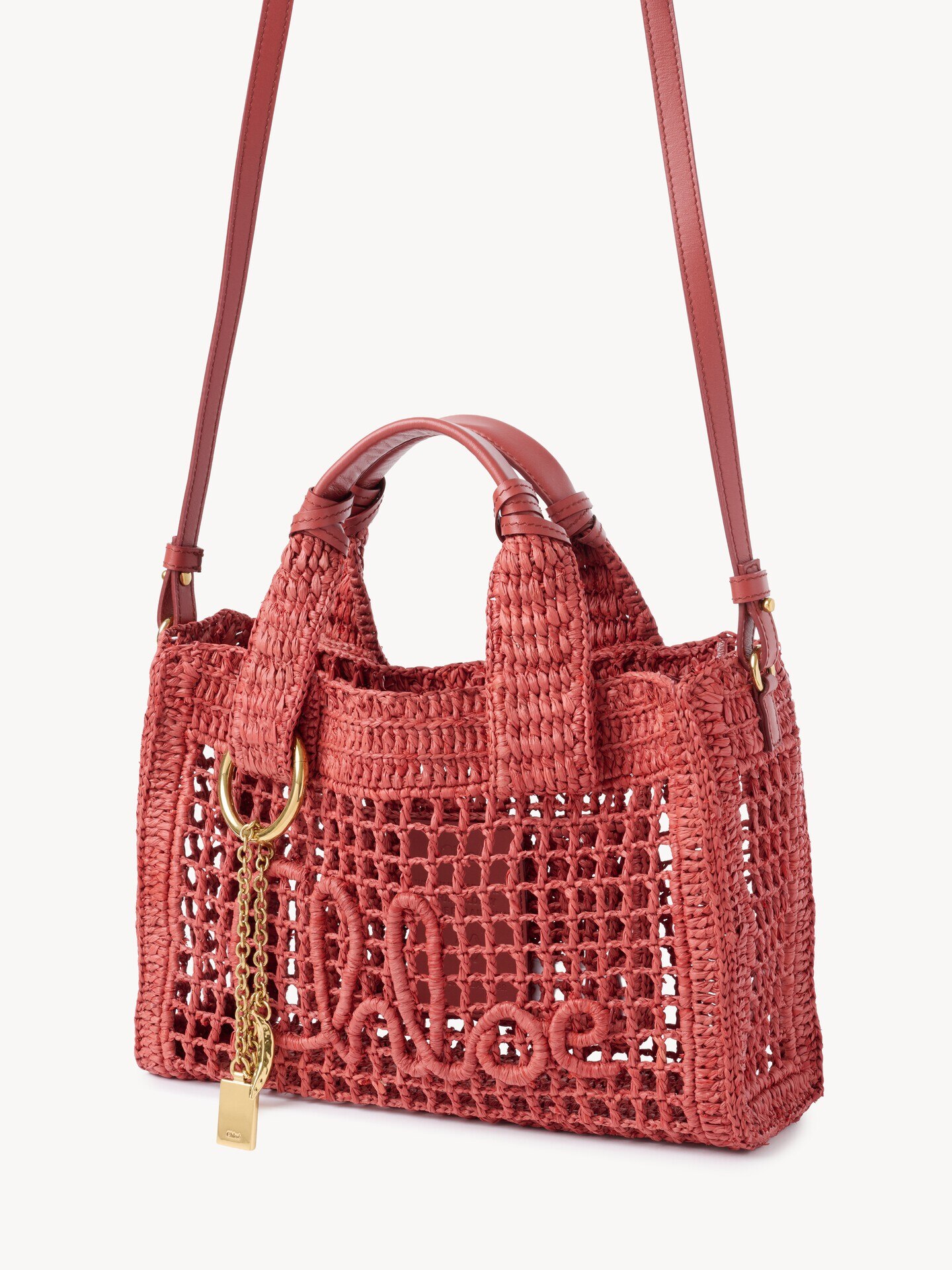 Bolso tote Summer Banana East-West peque&ntilde;o con correa de rafia - 4
