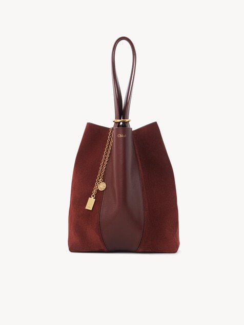 Chloé Spin tote bag in grained & suede leather
