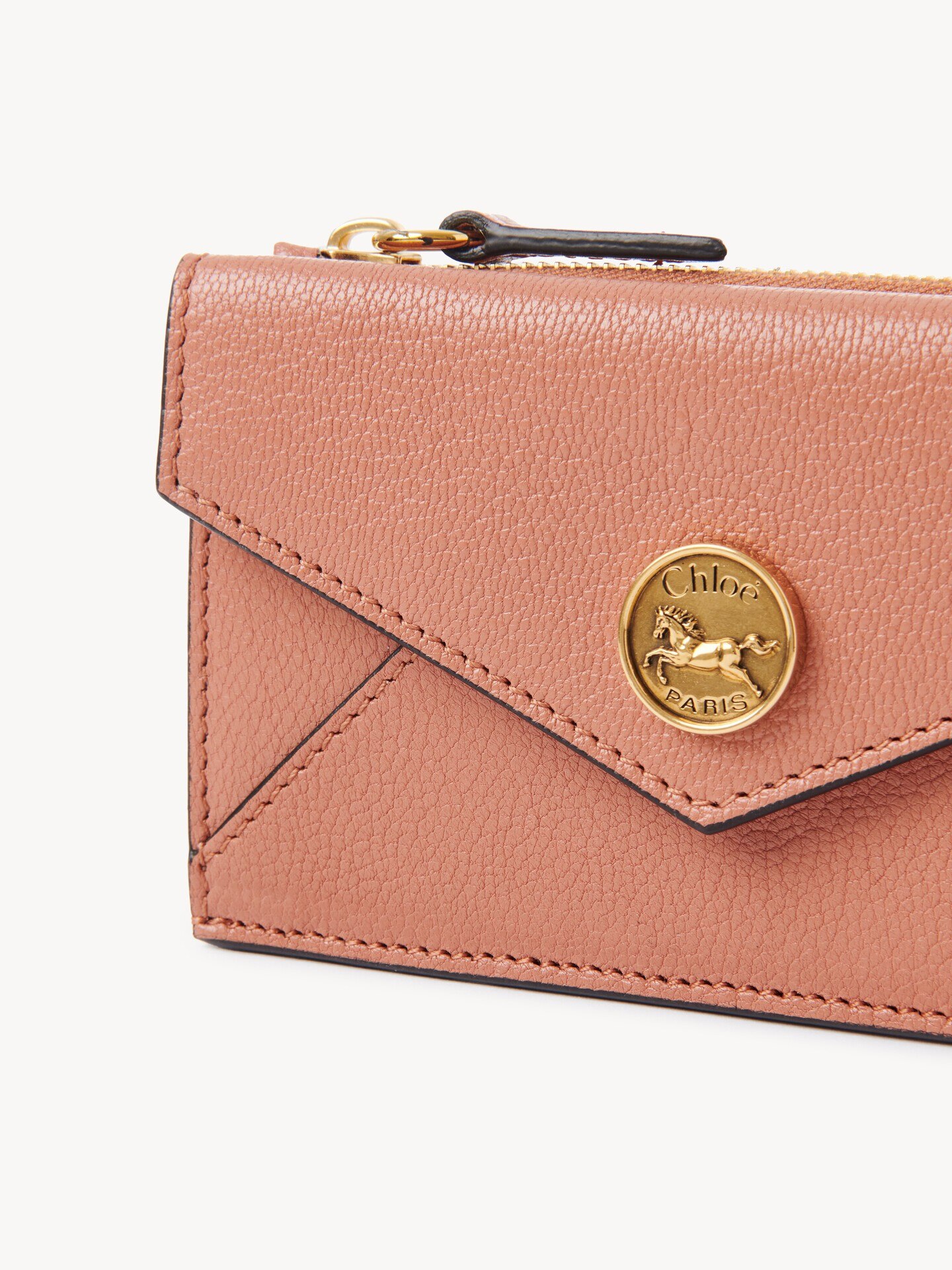 Cartera peque&ntilde;a Envelope con ranuras para tarjetas de cuero granulado - 6