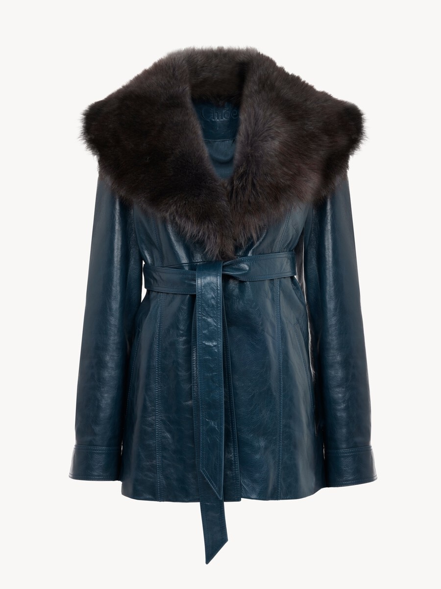 Short coat in leather - 1