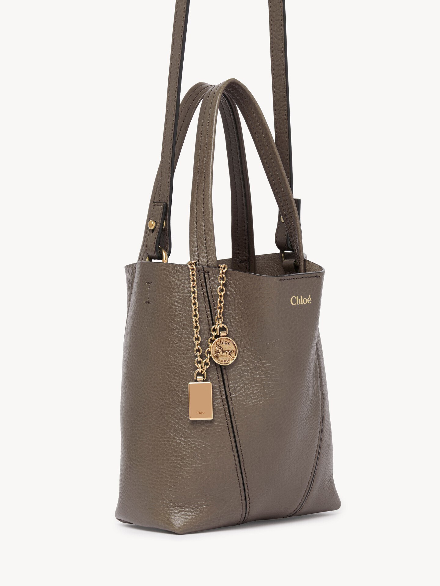 Small Chlo&eacute; Spin tote bag in grained leather - 5