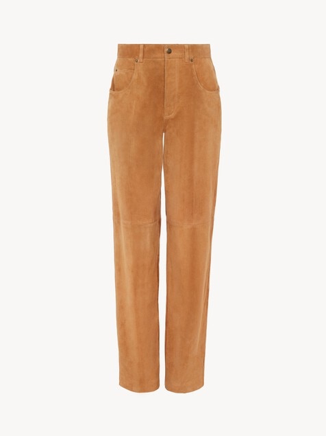 Pantalones rectos de ante