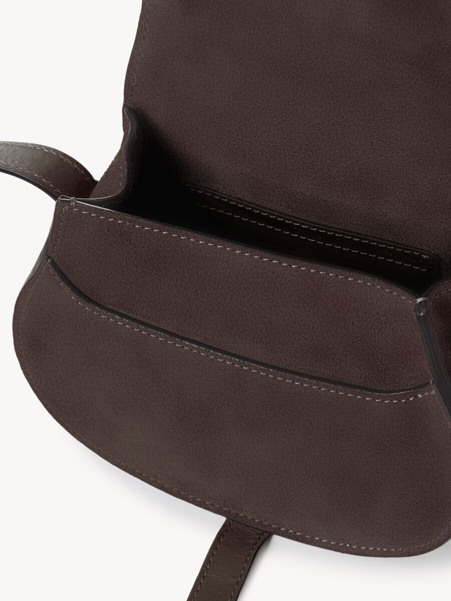 Small Marcie saddle bag in suede leather - 5