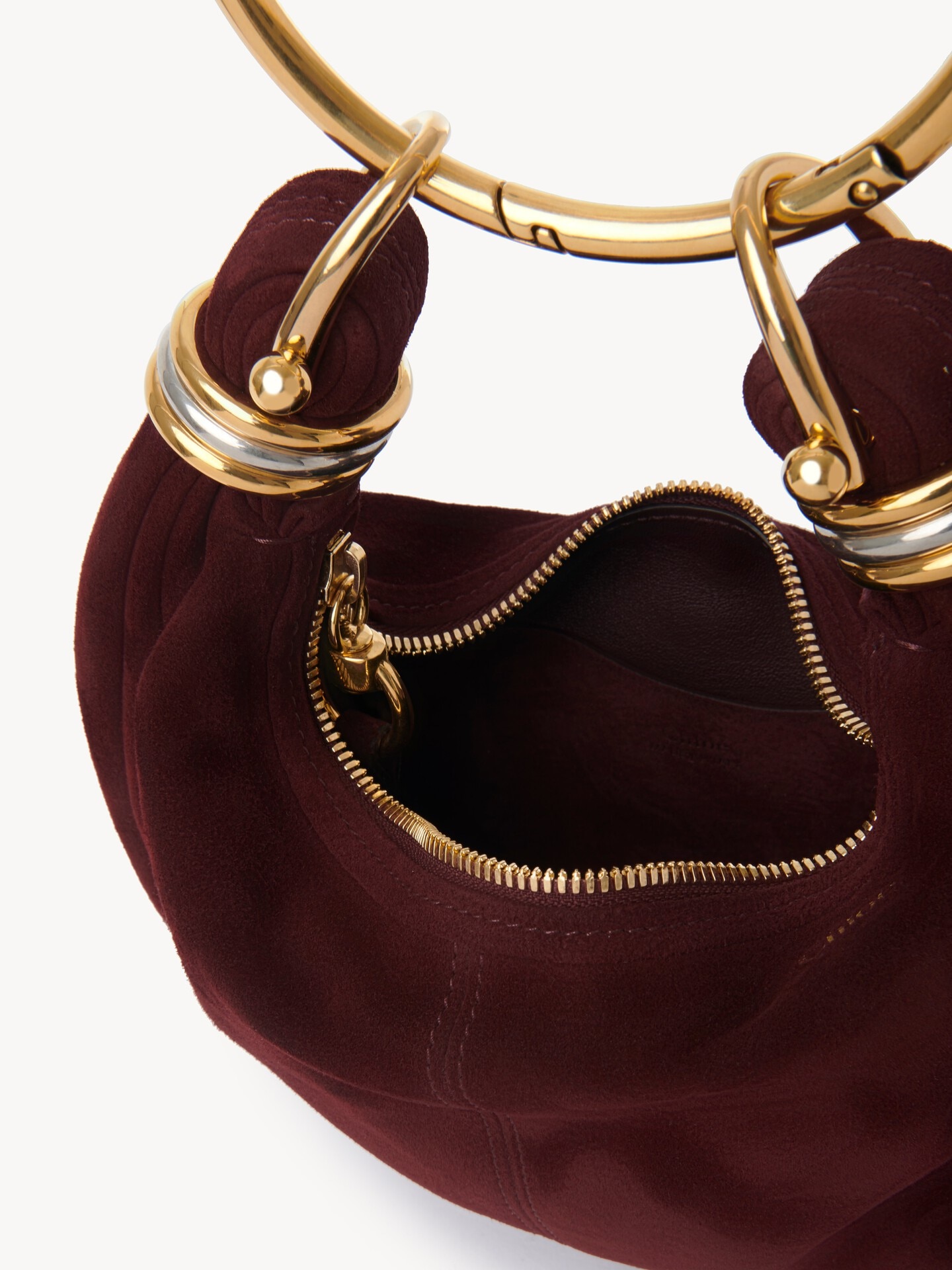 Mini Bracelet Hobo bag in suede leather - 8