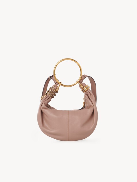 Small Snake Bracelet Hobo bag in grained leather