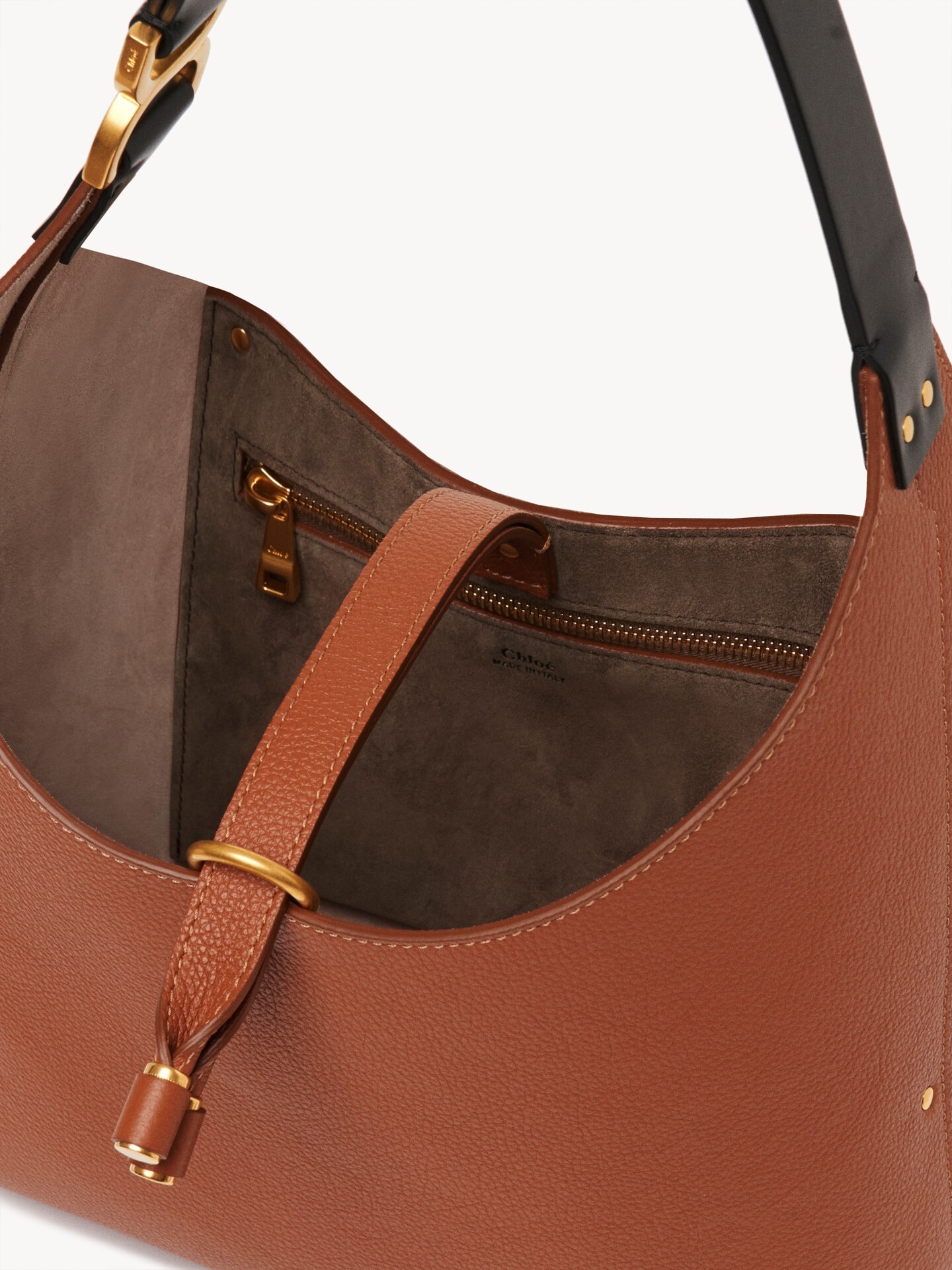 Small Marcie hobo bag in grained leather - 6