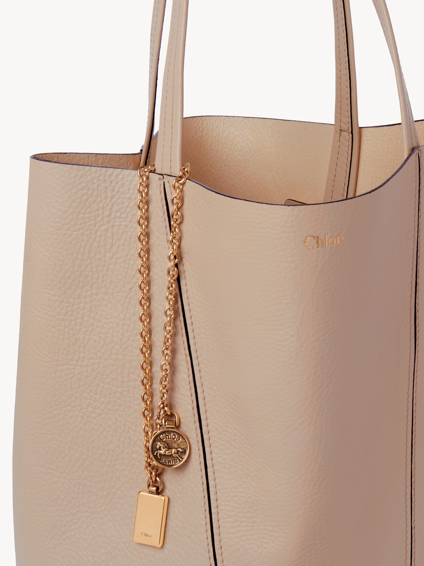 Chlo&eacute; Spin tote bag in grained leather - 5