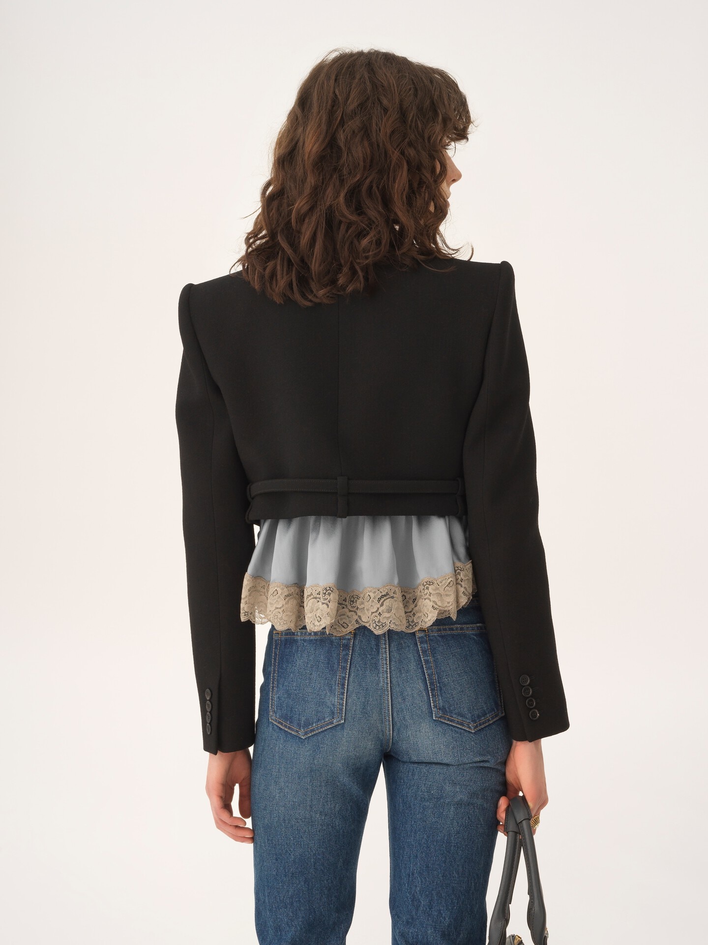 Cropped Spencer jacket in wool crêpe - 5
