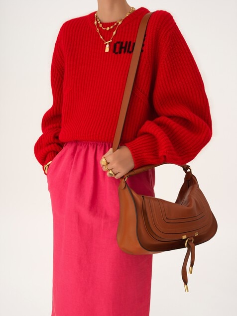 Small Marcie shoulder bag in soft leather