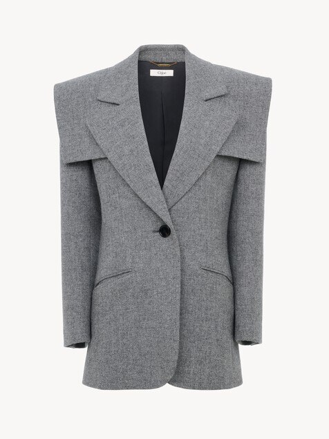 Chaqueta de sastre de botonadura sencilla de lana jaspeada