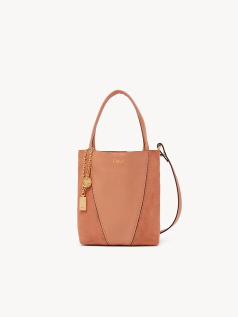 Bolso tote Chlo&eacute; Spin peque&ntilde;o de cuero granulado y ante