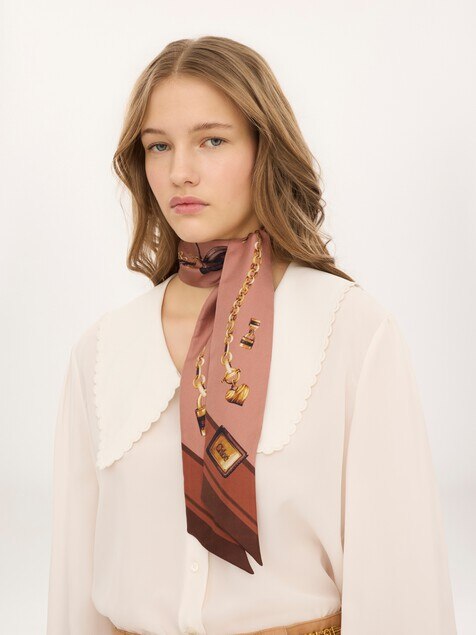 The Chlo&eacute; Paddington bandeau scarf in silk twill