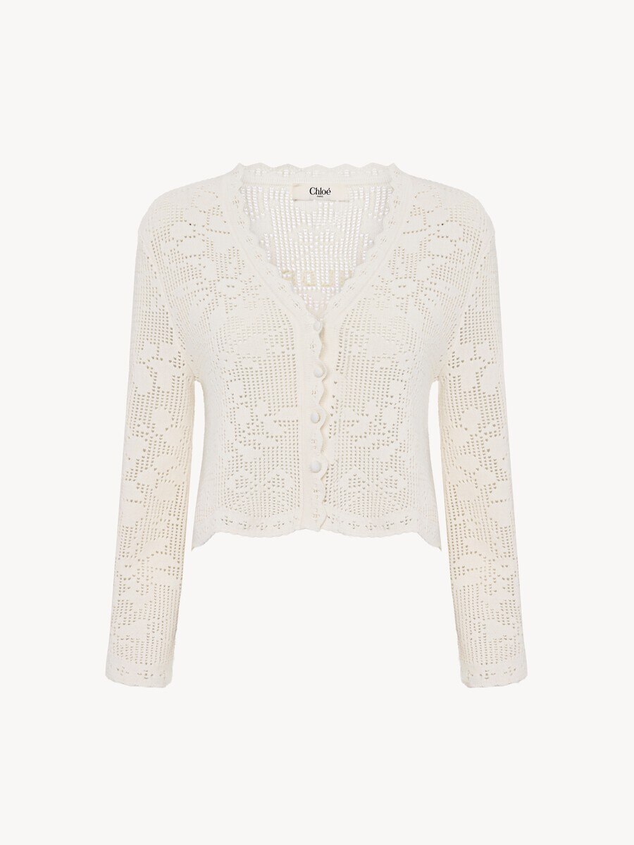 Cropped cardigan in a cotton knit - 2