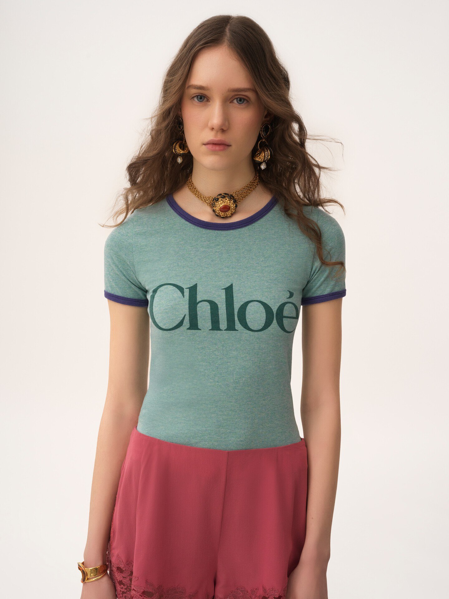 Fitted logo T-shirt in cotton-mix jersey - 4