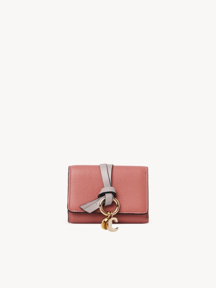 Mini Alphabet tri-fold in grained leather - 1