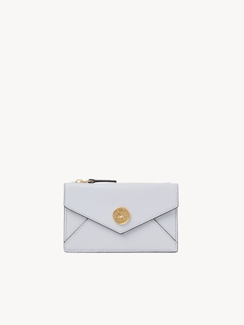 Small Envelope purse with card slots in grained leather