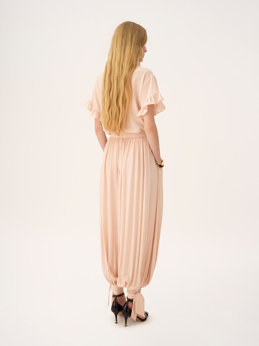 Fluid cropped pants in silk - 5