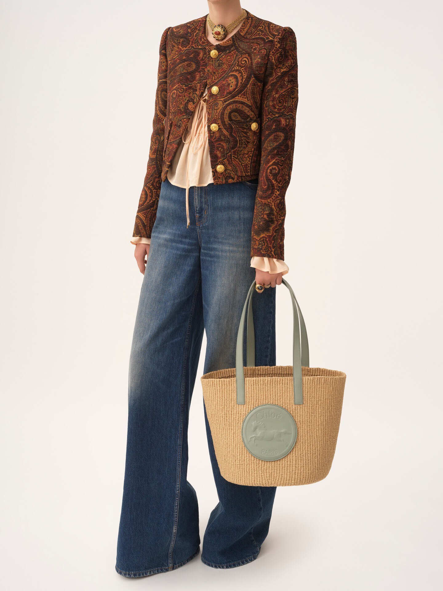 Large Horse Medal basket in natural fibres - 8